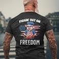 Funny 4Th Of July Pig Grilling Bbq Party Barbecue Pig Grill Gifts For Pig Lovers Funny Gifts Mens Back Print T-shirt Gifts for Old Men