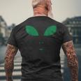 Funny Alien Face Scary Science Fiction Geek Gift Mens Back Print T-shirt Gifts for Old Men