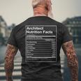 Funny Architect Nutrition Facts Life Of Architecture Student Mens Back Print T-shirt Gifts for Old Men