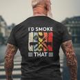 Funny Bbq Id Smoke That Meat Grill Funny Dad Bbq Mens Back Print T-shirt Gifts for Old Men