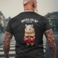 Funny Boxing Champion Hamster Fighter Mens Back Print T-shirt Gifts for Old Men