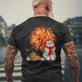 British Longhair Cat Thanksgiving Autumn Cat Lover Men's T-shirt Back Print Gifts for Old Men