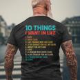 Funny Car Lover 10 Things I Want In My Life Funny More Cars Mens Back Print T-shirt Gifts for Old Men