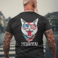 Funny Cat 4Th Of July Meowica American Flag Usa Patriotic Patriotic Funny Gifts Mens Back Print T-shirt Gifts for Old Men
