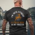 Funny Deer Hunters Fitness This Deer In My Freezer Venison Mens Back Print T-shirt Gifts for Old Men