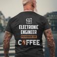 Electronic Engineer Powered By Cofee Men's T-shirt Back Print Gifts for Old Men