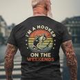 Fishing I'm A Hooker On The Weekends Bass Fish Men's T-shirt Back Print Gifts for Old Men