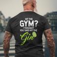 Funny Gin Lovers Gift Hit The Gym Thought Hit The Gin Mens Back Print T-shirt Gifts for Old Men