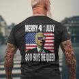 Funny Joe Biden Merry 4Th July Confused God Save The Queen Men's Crewneck Short Sleeve Back Print T-shirt Gifts for Old Men