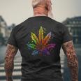 Funny Marijuana Weed Tie Dye 420 Cannabis Thc Lover Cousin Mens Back Print T-shirt Gifts for Old Men