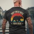 Funny Papa Bear Dont Mess With Papa Bear Retro Design Mens Back Print T-shirt Gifts for Old Men
