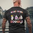 Read More Books Halloween Ghost Teacher Book Lovers Men's T-shirt Back Print Gifts for Old Men