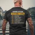 Funny Senior Citizens Texting Code Fathers Day For Grandpa Mens Back Print T-shirt Gifts for Old Men