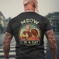 Thanksgiving Day Fake Cat Turkey Meow Autumn Family Men's T-shirt Back Print Gifts for Old Men