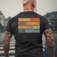 Funny Vintage Husband Daddy Protector Hero Fathers Day Dad Mens Back Print T-shirt Gifts for Old Men