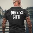 Funny Zombie Kill Countdown Scary Monster Mens Back Print T-shirt Gifts for Old Men