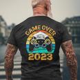 Game Over Class Of 2024 Video Games Vintage Graduation Gamer Mens Back Print T-shirt Gifts for Old Men