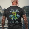 Getting Dinosore Funny Weight Lifting Workout Gym Mens Back Print T-shirt Gifts for Old Men