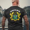 Ghana Coat Of Arms Flag Souvenir Accra Mens Back Print T-shirt Gifts for Old Men