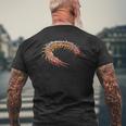 Giant Centipede Pet Lover Creepy Realistic Millipede Men's T-shirt Back Print Gifts for Old Men