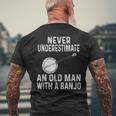 Gifts For Banjo Lovers Never Underestimate An Old Man Banjo Old Man Funny Gifts Mens Back Print T-shirt Gifts for Old Men