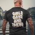 Girls Gays And Theys Lgbtq Pride Parade Ally Mens Back Print T-shirt Gifts for Old Men