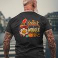 Gobble Till You Wobble Thanksgiving Gnome Pumpkin Men's T-shirt Back Print Gifts for Old Men