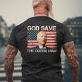 God Save The Queen Man Funny Joe Biden Men's Crewneck Short Sleeve Back Print T-shirt Gifts for Old Men