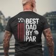 Golf Best Dad By Par Daddy Golfer American Flag Fathers Day Men's Back Print T-shirt Gifts for Old Men
