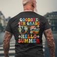 Goodbye 4Th Grade Hello Summer Groovy Fourth Grade Graduate Mens Back Print T-shirt Gifts for Old Men