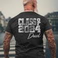 Graduating Senior Graduate Class Of 2024 Football Dad Men's T-shirt Back Print Gifts for Old Men