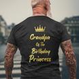 Grandpa Of The Birthday Princess Matching Family Birthdays Men's Back Print T-shirt Gifts for Old Men