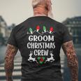 Groom Name Gift Christmas Crew Groom Mens Back Print T-shirt Gifts for Old Men