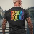 Groom Squad Party Lgbt Same Sex Gay Wedding Husband Men Mens Back Print T-shirt Gifts for Old Men