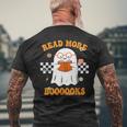 Groovy Halloween Read More Books Cute Boo Read A Book Halloween Funny Gifts Mens Back Print T-shirt Gifts for Old Men