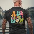 Groovy All Together Now Summer Reading 2023 Librarian Book Men's Back Print T-shirt Gifts for Old Men