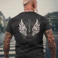 Guitar Wings Vintage Retro 80S Rock & Roll Music Men's T-shirt Back Print Gifts for Old Men
