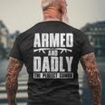 Gun Lover Dad Armed And Dadly The Perfect Combo Men's Back Print T-shirt Gifts for Old Men