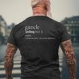 Guncle Definition Funny Pregnancy Announcement Gift Mens Back Print T-shirt Gifts for Old Men