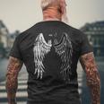 Half Angel Half Devil Back Of Distressed Wing Men's T-shirt Back Print Gifts for Old Men