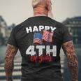 Happy 4Th Of July Patriotic American Us Flag 4Th Of July Men's Back Print T-shirt Gifts for Old Men
