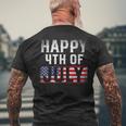 Happy 4Th Of July Us Flag Patriotic American 4Th Of July Men's Back Print T-shirt Gifts for Old Men