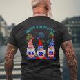 Happy 4Th Of July Gnome American Us Flag 4Th Of July Mens Back Print T-shirt Gifts for Old Men