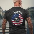 Happy 4Th Of July Vintage Sunflower American Flag Patriotic Patriotic Funny Gifts Mens Back Print T-shirt Gifts for Old Men