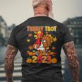 Happy Thanksgiving Day 2023 Pumpkin And Run Cute Turkey Trot Men's T-shirt Back Print Gifts for Old Men