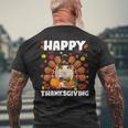 Happy Thanksgiving Funny Guinea Pig Turkey Autumn Guinea Pig Gifts For Pig Lovers Funny Gifts Mens Back Print T-shirt Gifts for Old Men