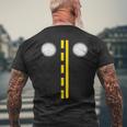 Headlights With Road Markings Funny Halloween Costume Mens Back Print T-shirt Gifts for Old Men