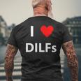 I Heart Love Dilfs Adult Sex Lover Hot Dad Hunter Men's Back Print T-shirt Gifts for Old Men