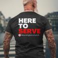 Here To Serve Mens Back Print T-shirt Gifts for Old Men