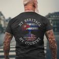 My Heritage My Country Cuban American Flag Root Tree Men's T-shirt Back Print Gifts for Old Men